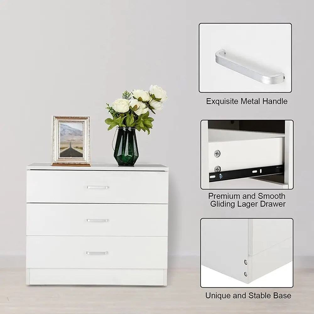 3-Drawer Bedroom Storage Organizer Chest