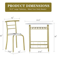 Thumbnail for 3-Piece Round Dining Table Set